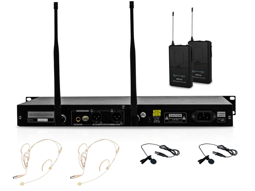 Wireless Headset Lavalier Microphone System -alvoxcon Dual